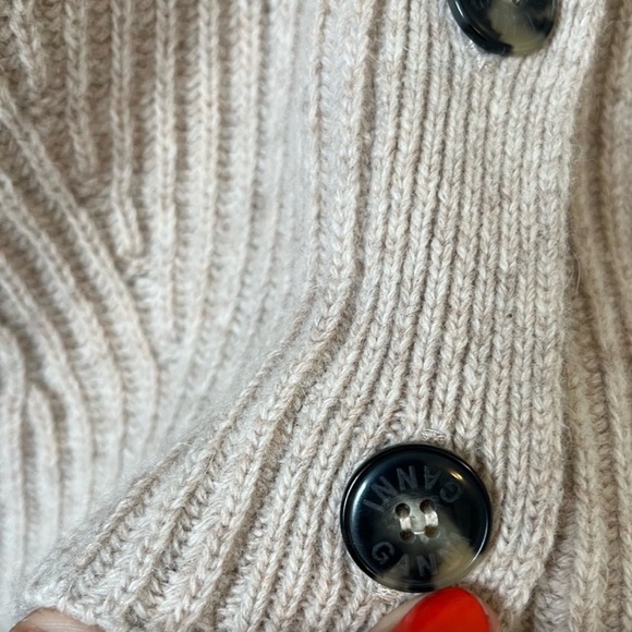 Ganni Wool-Blend Ribbed Cardigan - Picture 9 of 16